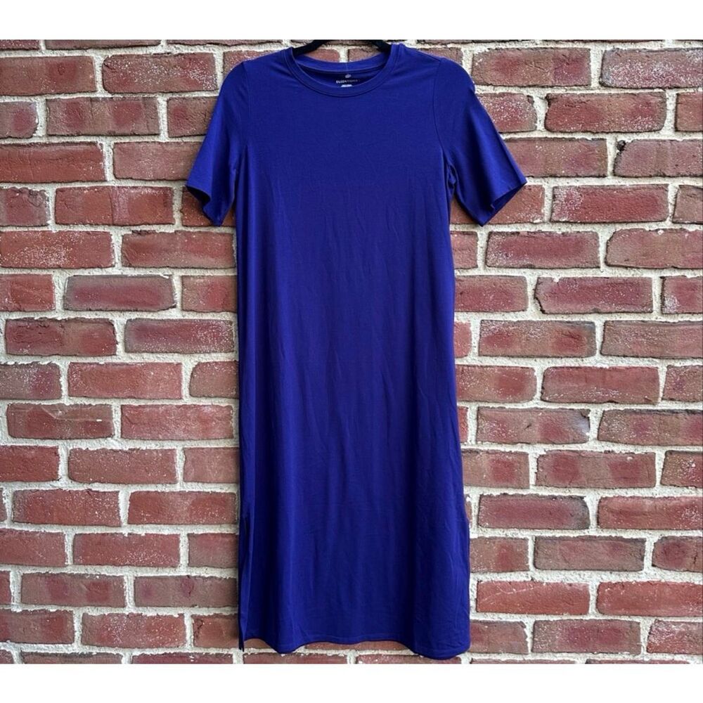 Eileen Fisher $198 Organic Cotton Stretch Jersey Dress Royal XXS NEW